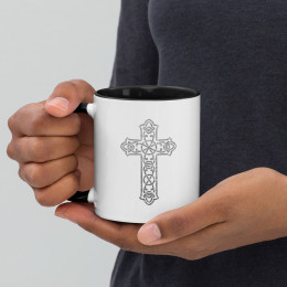 Faith Based Christian Jesus Cross Mug with Color Inside