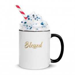Blessed Mug with Color Inside, Faith Based Mug, Christian Mug